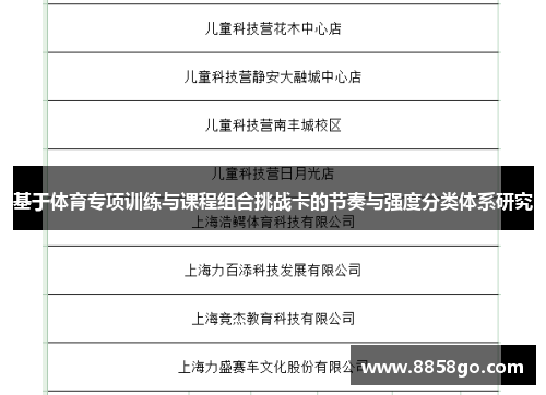 基于体育专项训练与课程组合挑战卡的节奏与强度分类体系研究